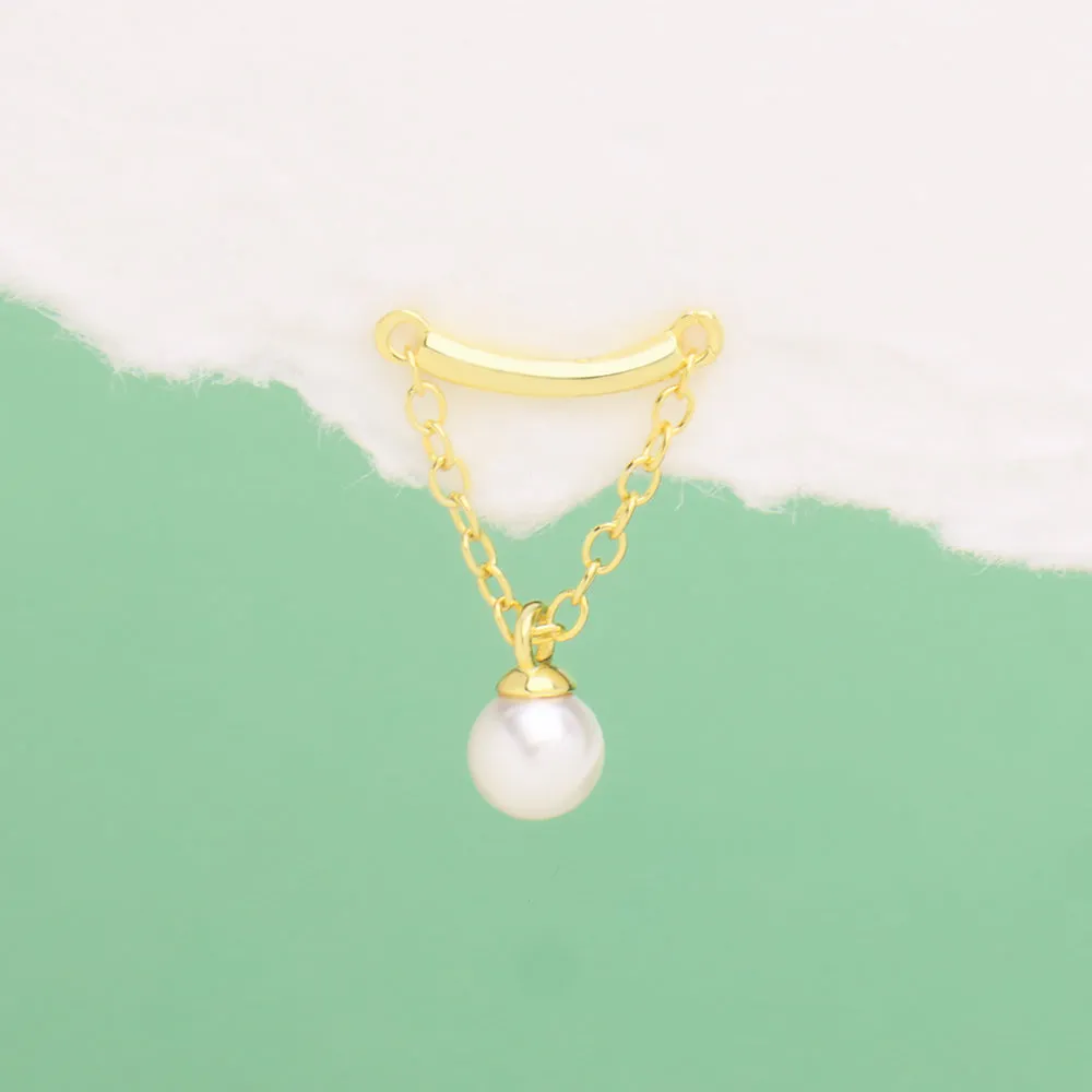 Pearl Chain Hidden Helix Stud