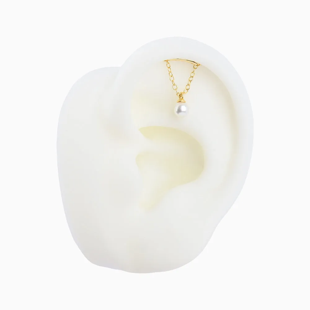 Pearl Chain Hidden Helix Stud