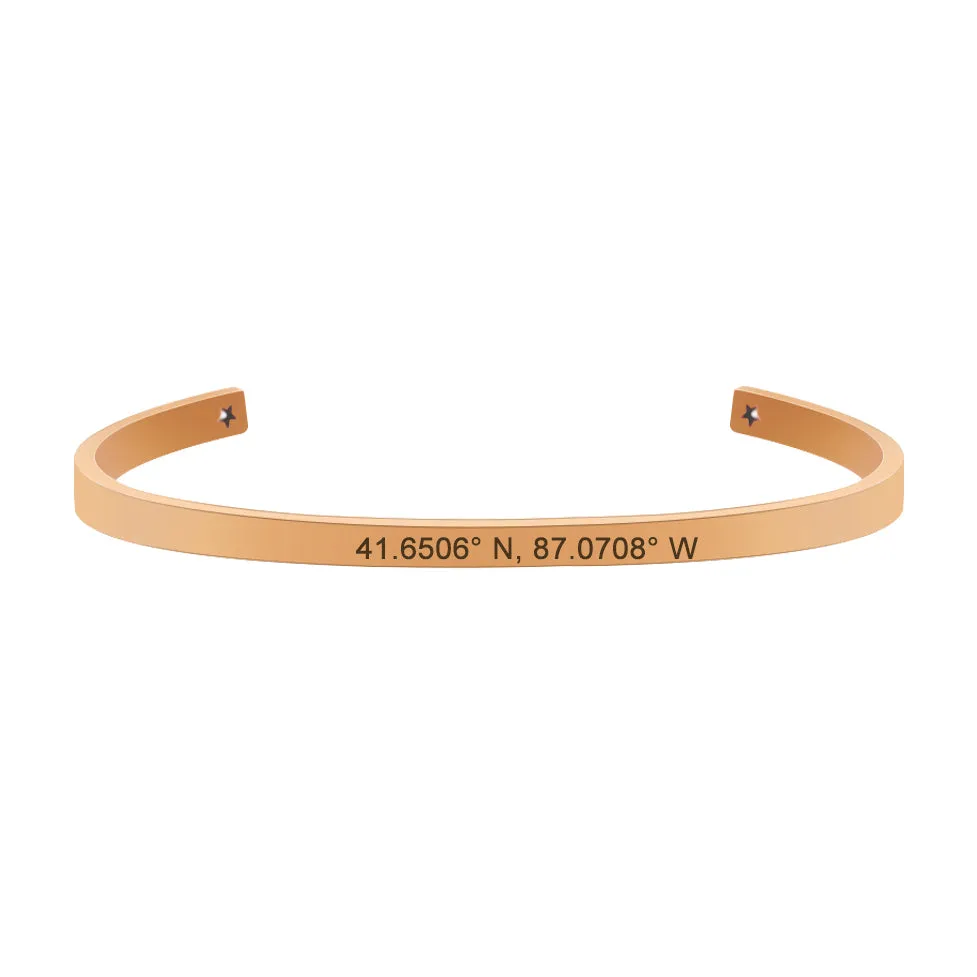Personalized Couples Bracelet Cuff Gifts Set, Ideal for Anniversary Gift for Couples, Custom Message/Date/Coordinates Bracelet
