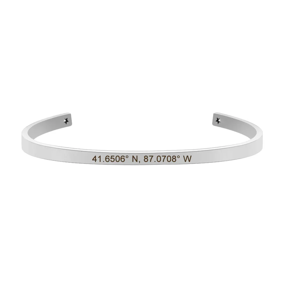Personalized Couples Bracelet Cuff Gifts Set, Ideal for Anniversary Gift for Couples, Custom Message/Date/Coordinates Bracelet