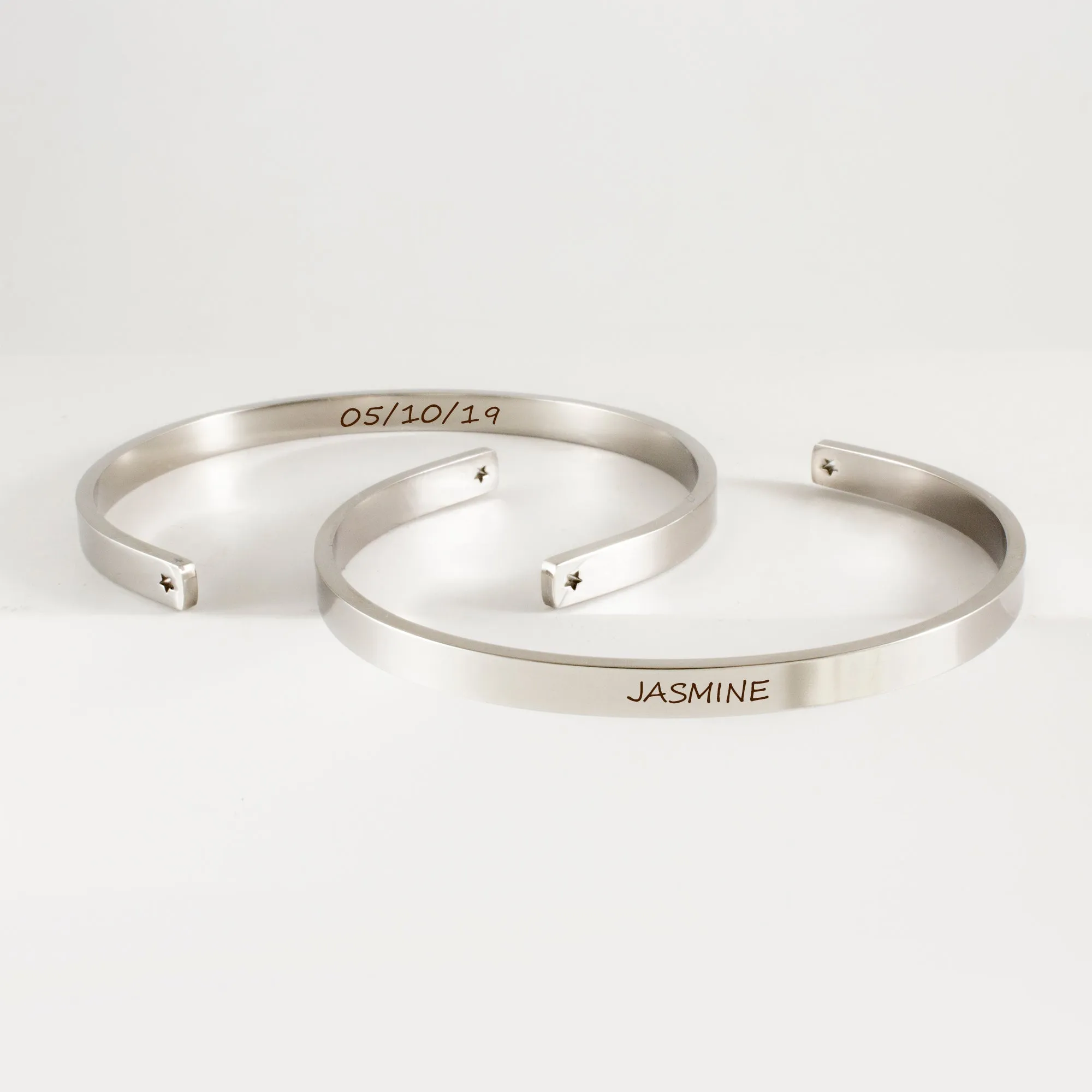 Personalized Couples Bracelet Cuff Gifts Set, Ideal for Anniversary Gift for Couples, Custom Message/Date/Coordinates Bracelet