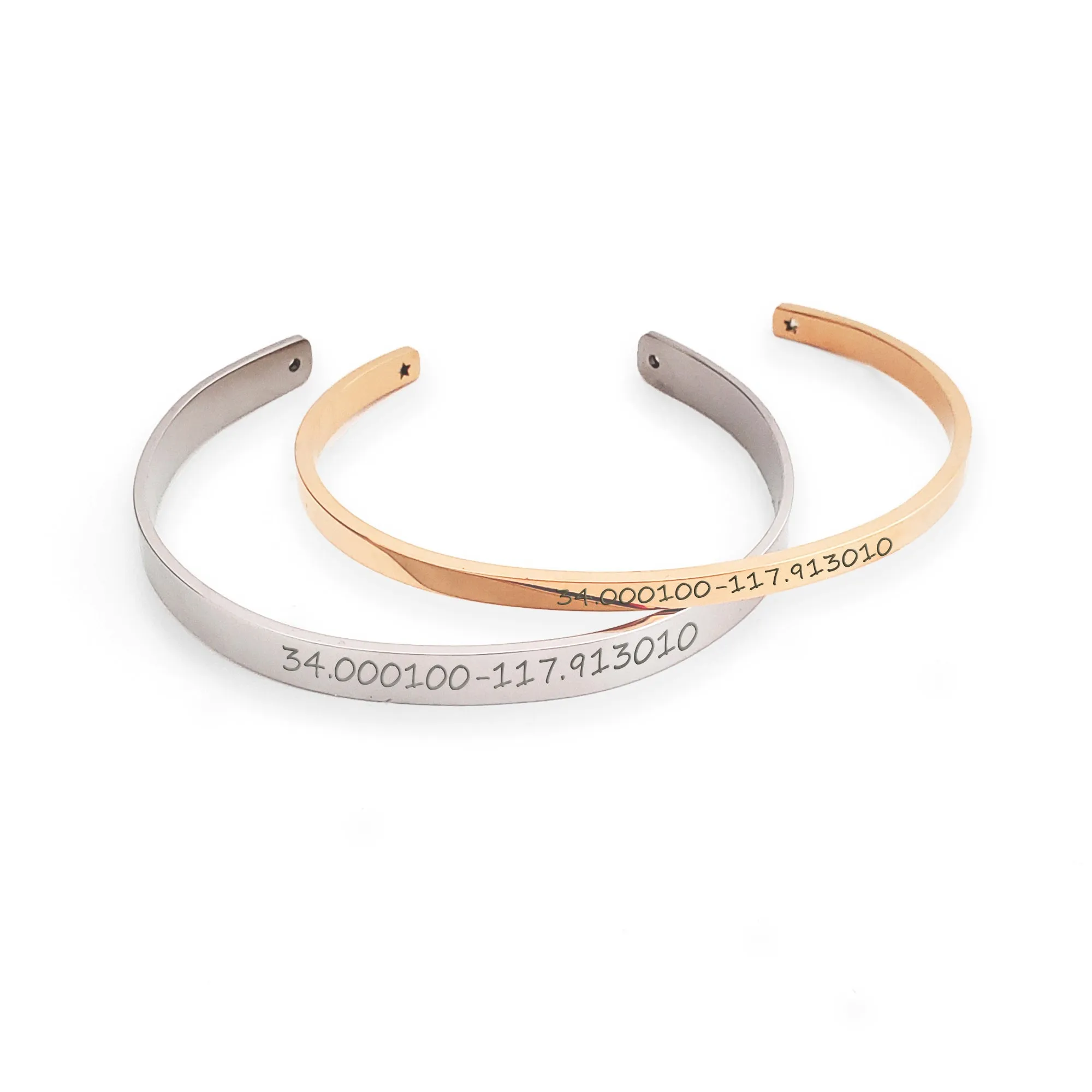 Personalized Couples Bracelet Cuff Gifts Set, Ideal for Anniversary Gift for Couples, Custom Message/Date/Coordinates Bracelet