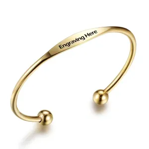 Personalized Cuff Bracelets Stainless Steel Open Bangles Women Fashion Jewelry Female Charm Bracelet Gift