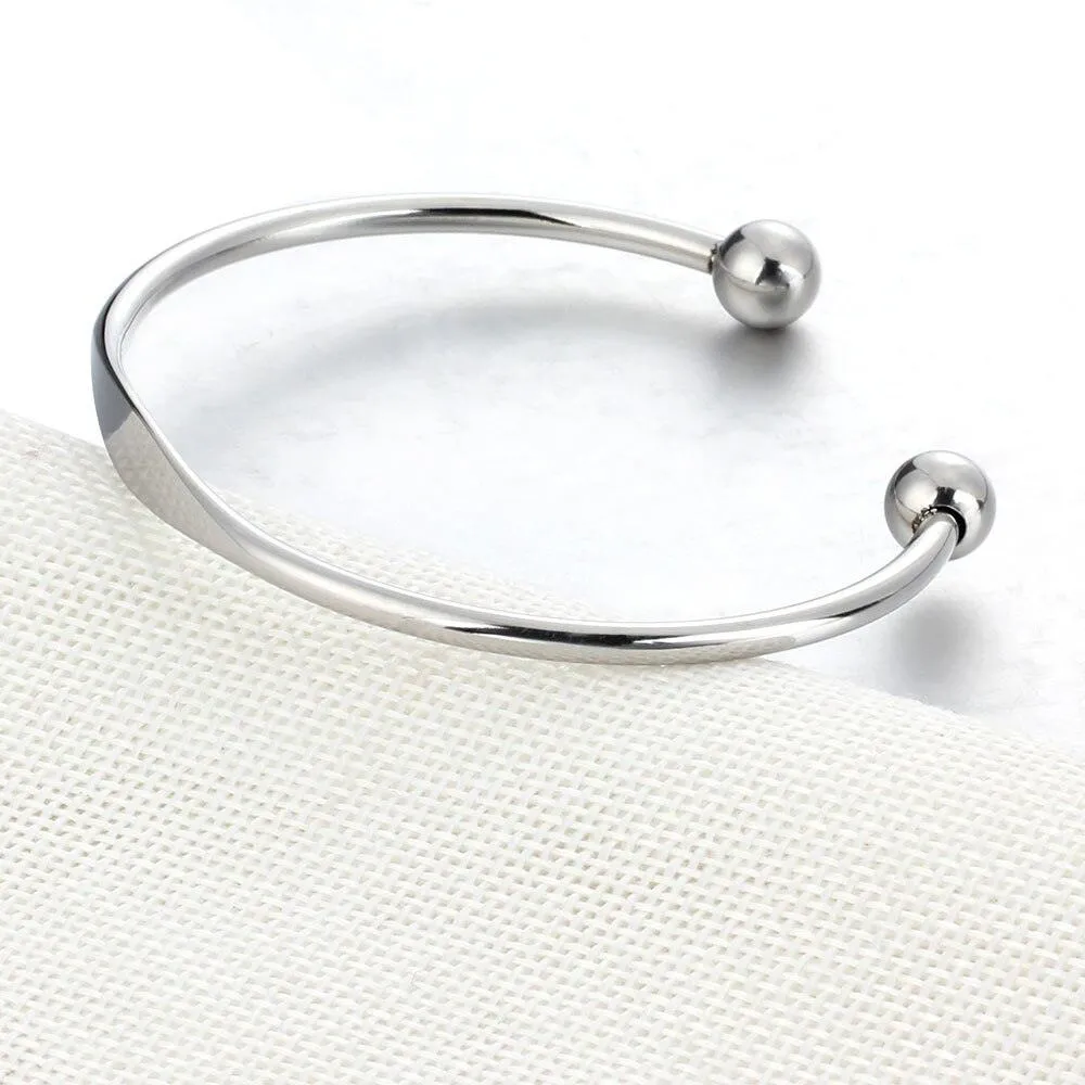 Personalized Cuff Bracelets Stainless Steel Open Bangles Women Fashion Jewelry Female Charm Bracelet Gift