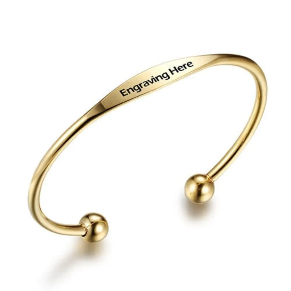 Personalized Cuff Bracelets Stainless Steel Open Bangles Women Fashion Jewelry Female Charm Bracelet Gift