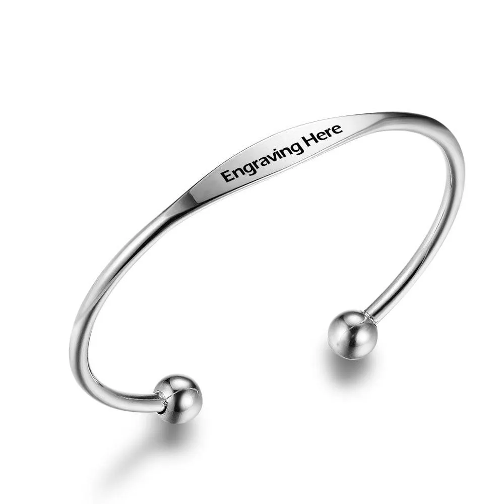 Personalized Cuff Bracelets Stainless Steel Open Bangles Women Fashion Jewelry Female Charm Bracelet Gift
