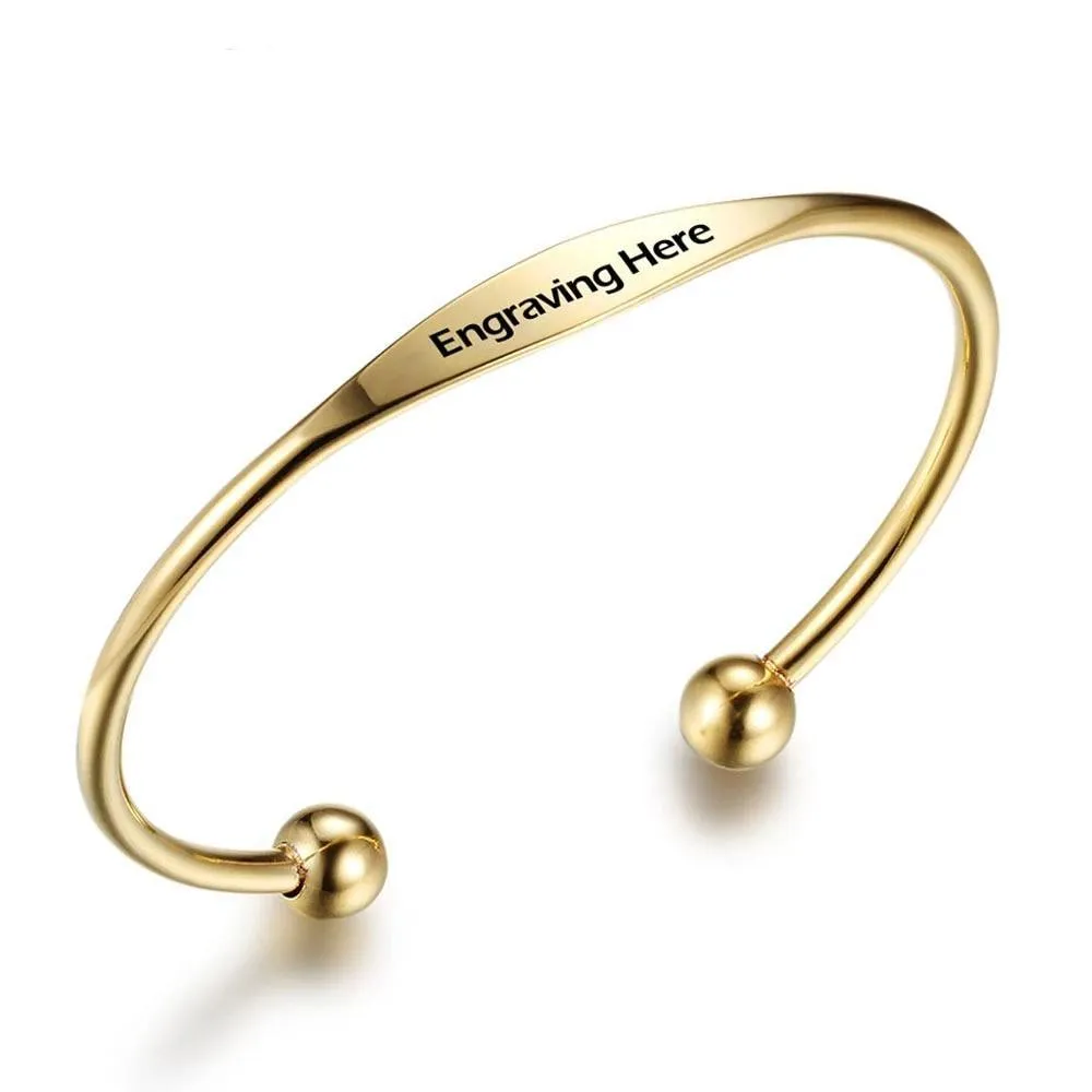Personalized Cuff Bracelets Stainless Steel Open Bangles Women Fashion Jewelry Female Charm Bracelet Gift