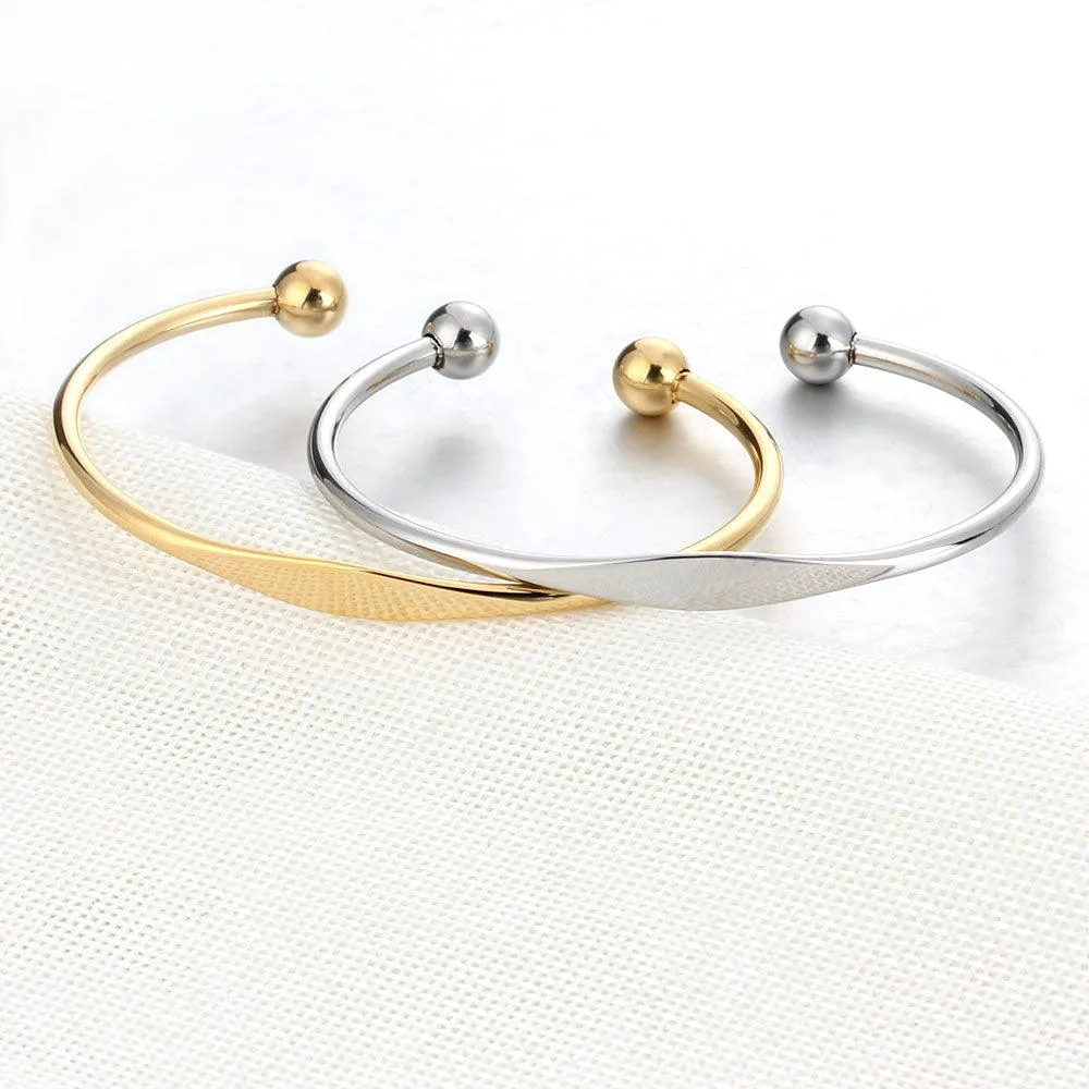 Personalized Cuff Bracelets Stainless Steel Open Bangles Women Fashion Jewelry Female Charm Bracelet Gift