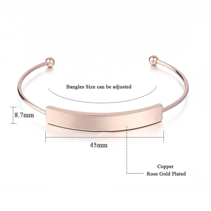 Personalized Custom Rose Gold Bangles