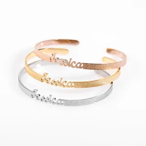 Personalized Frosted Name Bangles & Bracelet Adjusted