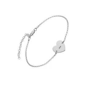 Personalized Heart Chain Bracelet for Women,Sterling Silver or Gold Plated Bracelets Gifts for Women Girls