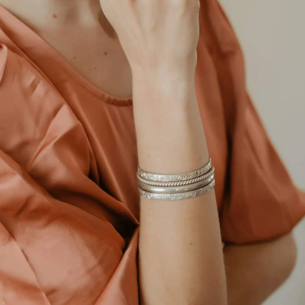 Personalized MM Sterling Silver Women's Bangle