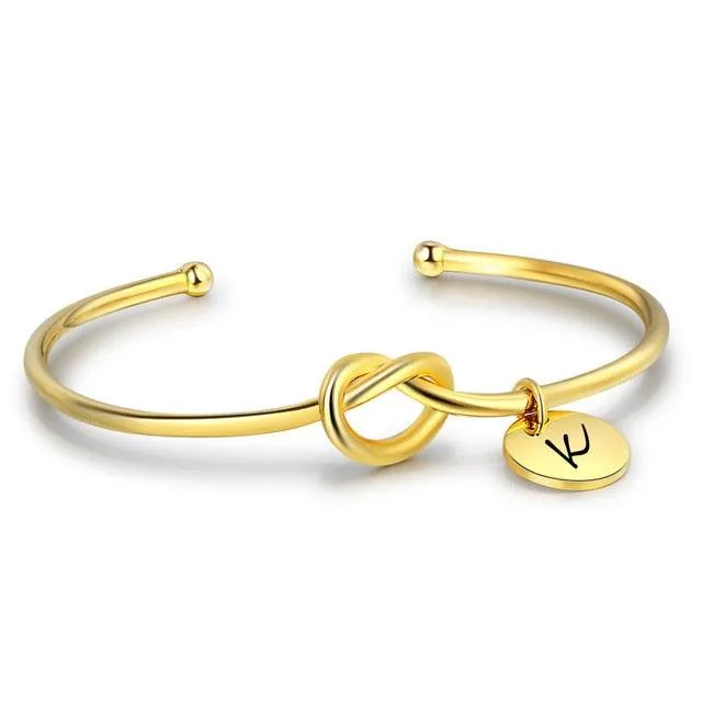 Personalized Tie Design ID Bracelets with Engraved Name & 2 colors, Customize Fashion Bangles for Women