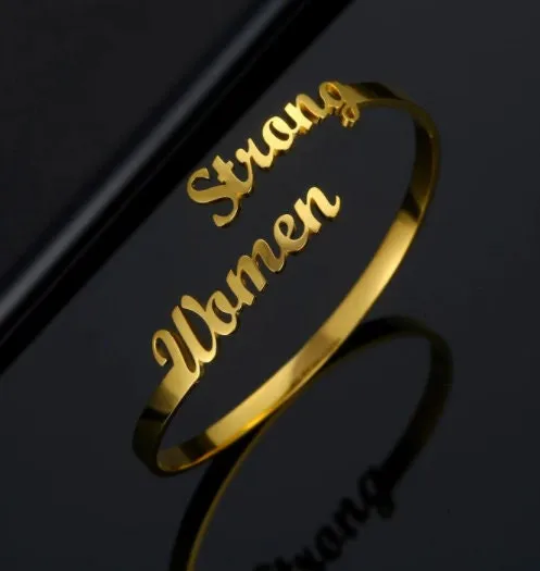 Personalized Two Name Bracelet - Custom Name Bangle - Personalized Bangle - Bridesmaid Gift Wedding Gift Christmas Gift for Girlfriend Wife