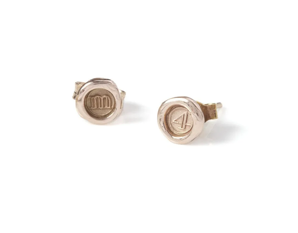 Petites Personalised Wax Seal Studs (Pair)