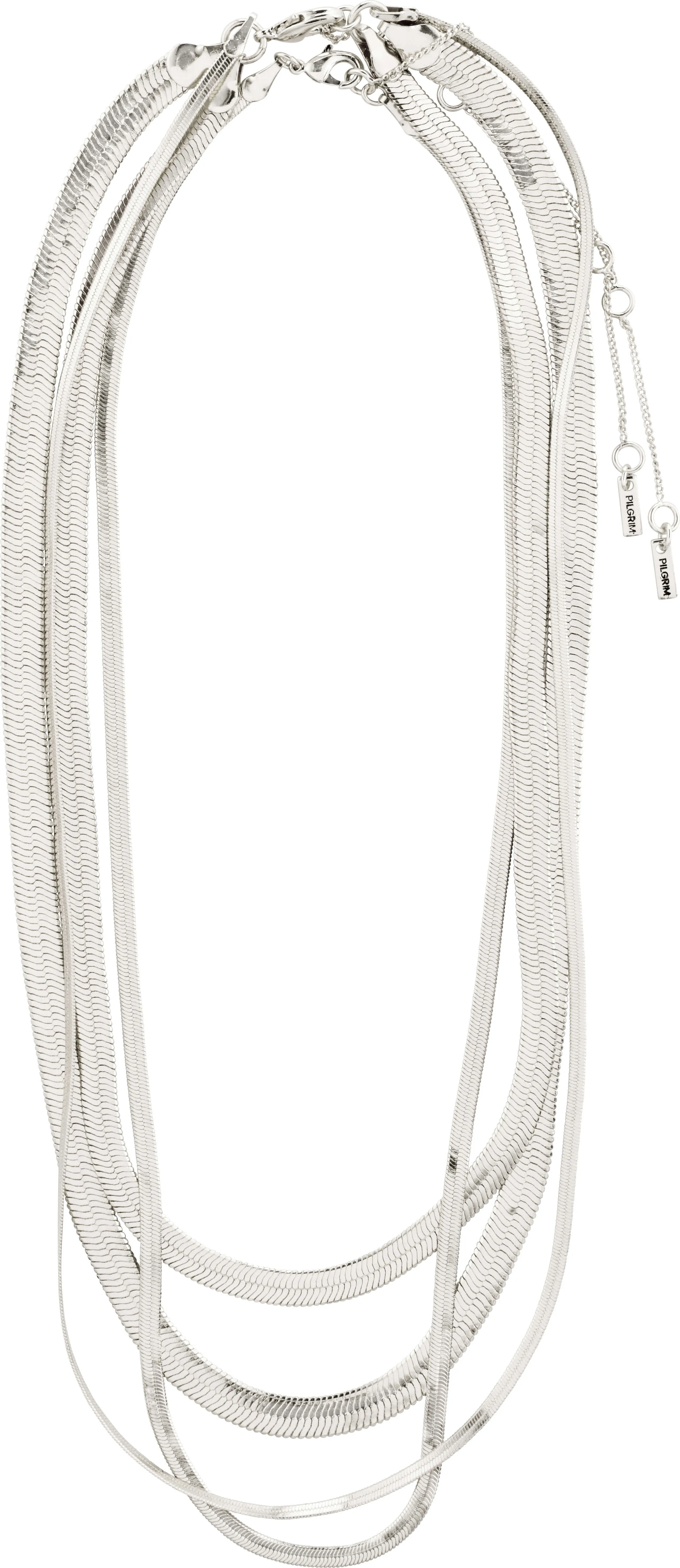 Pilgrim Optimism Silver Snake Double Necklace
