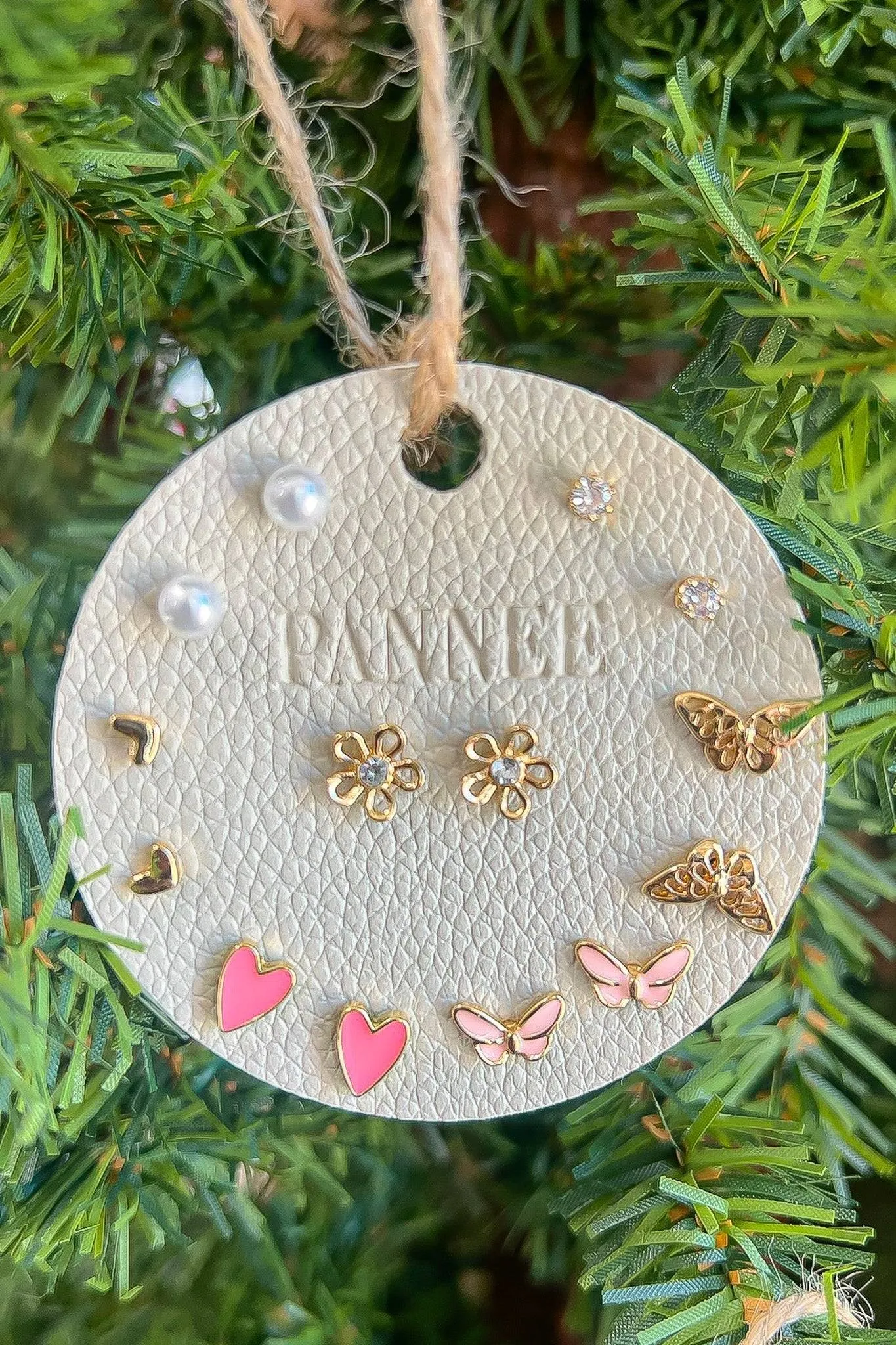 Pink Heart & Butterfly Mega Stud Earring Set