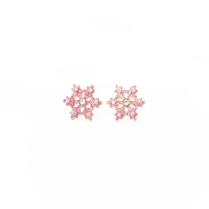 Pink Snowflake Studs