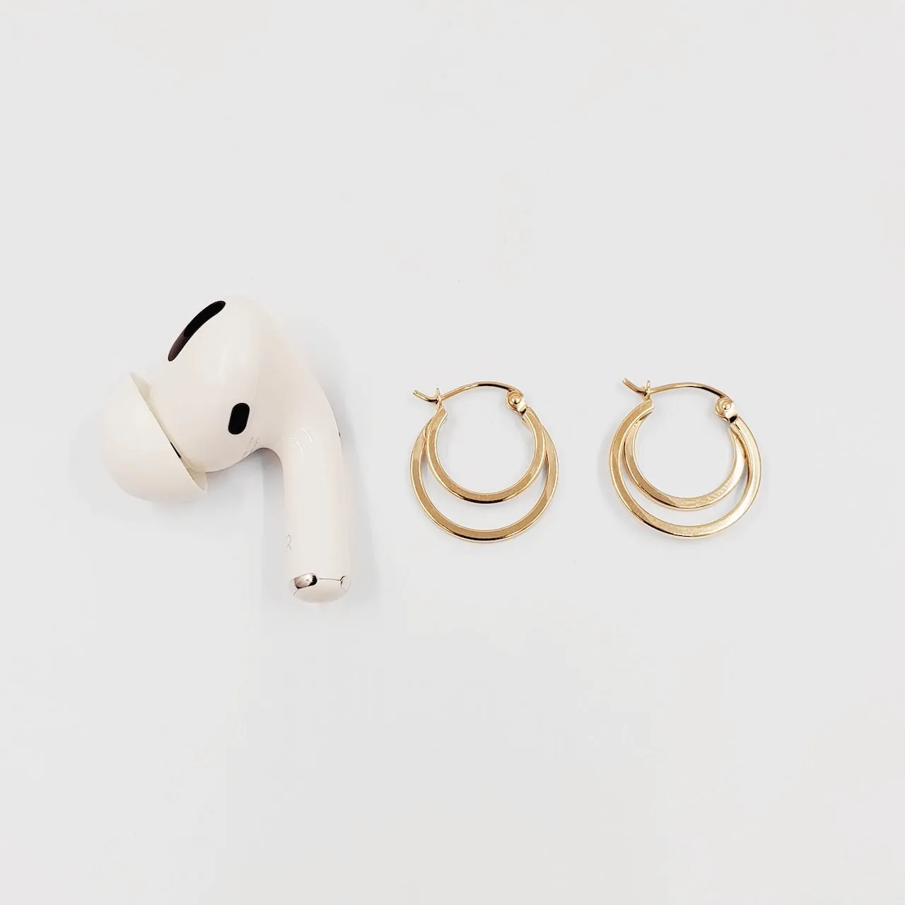 Plain Double-Hoop Gold Earrings