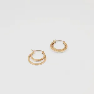 Plain Double-Hoop Gold Earrings