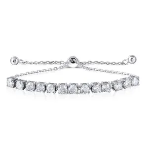 Platinum Plated Silver Moissanite Bracelet 3.5ctw