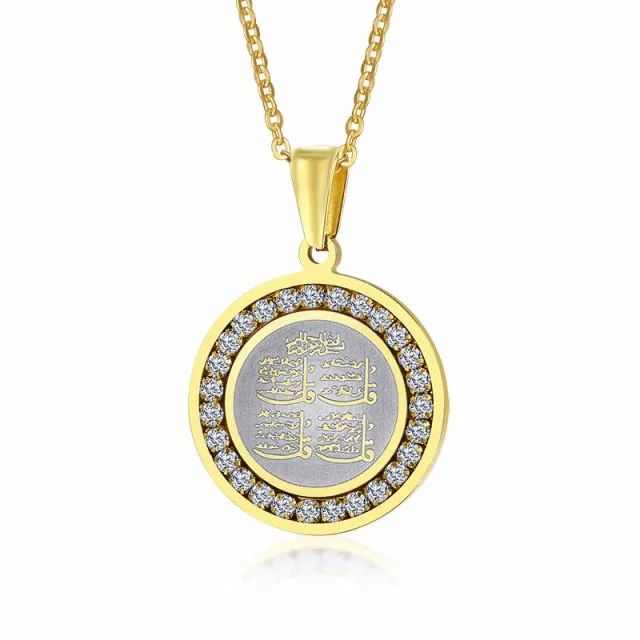 Praying Hands Coin Medal Pendant Necklaces