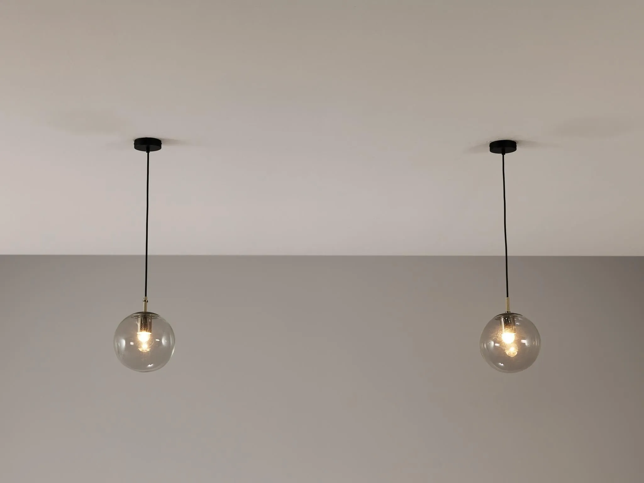 RAAK Amsterdam Pendants with Clear Glass Orbs