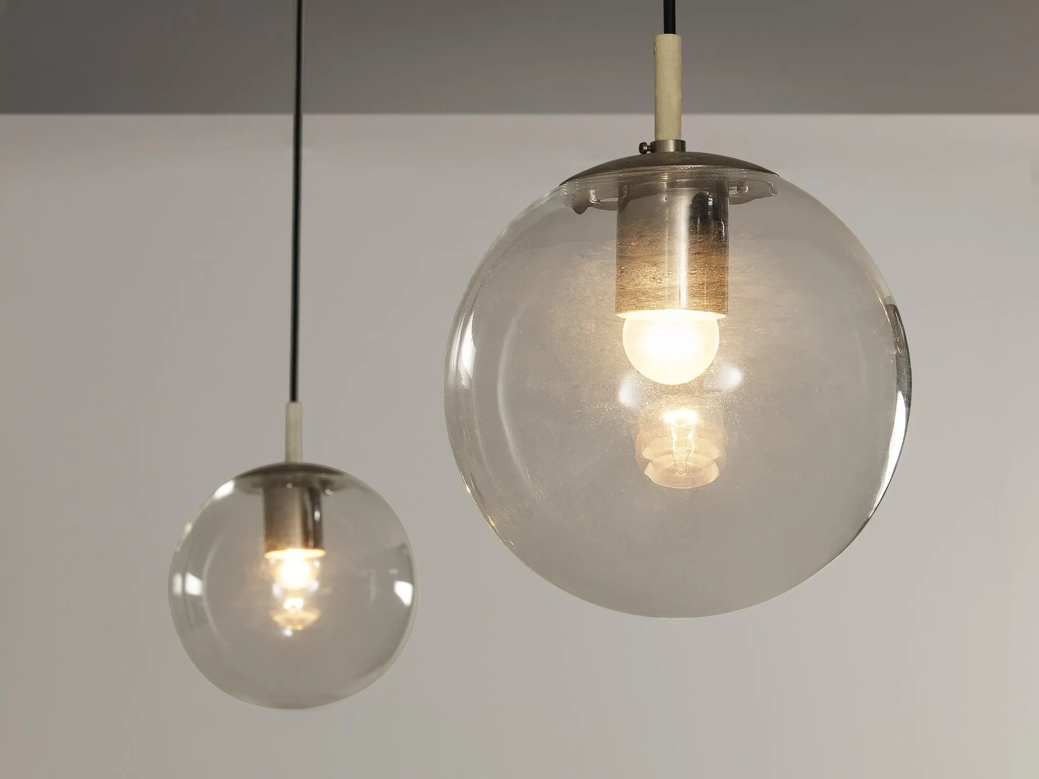 RAAK Amsterdam Pendants with Clear Glass Orbs