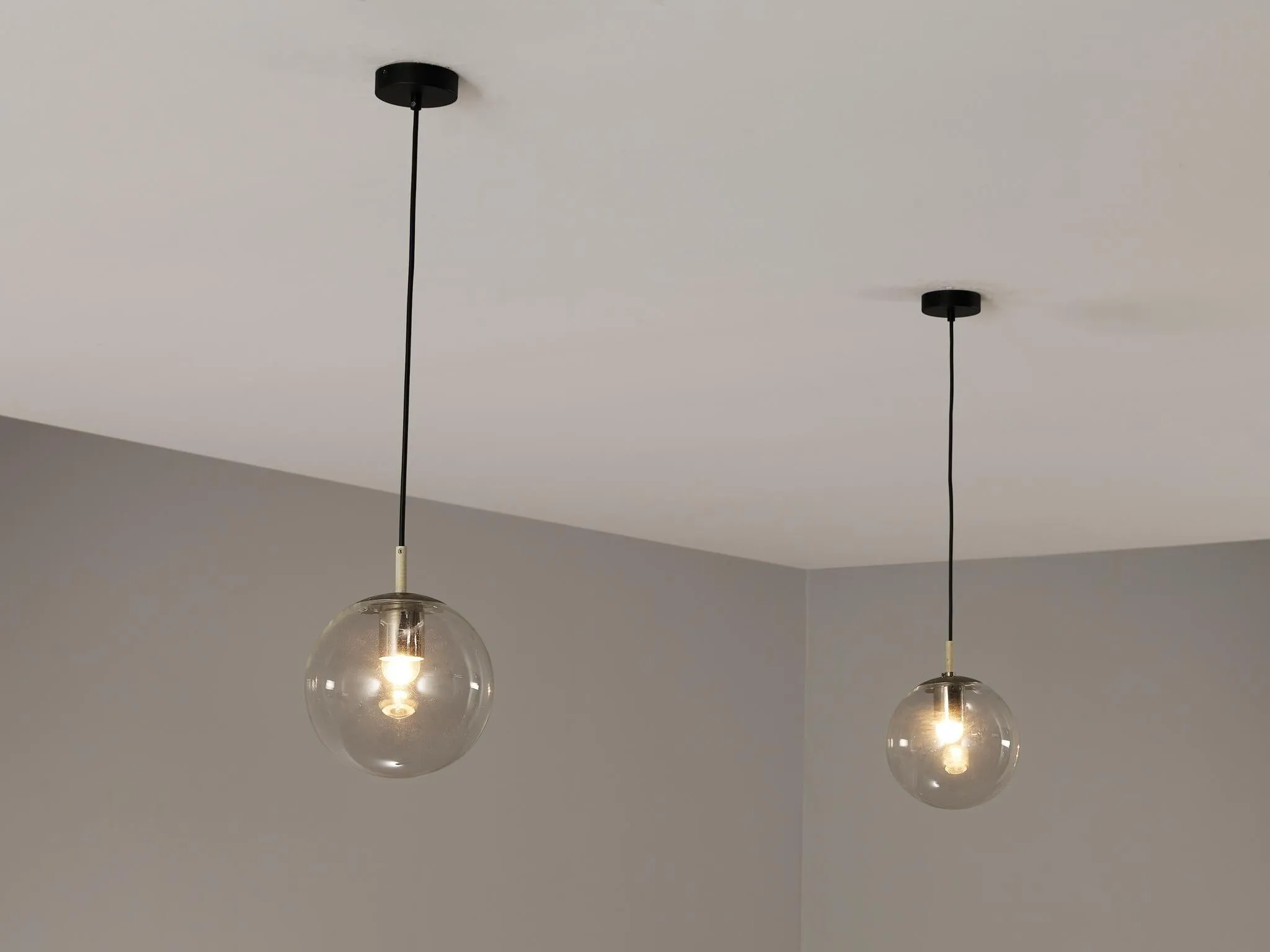 RAAK Amsterdam Pendants with Clear Glass Orbs