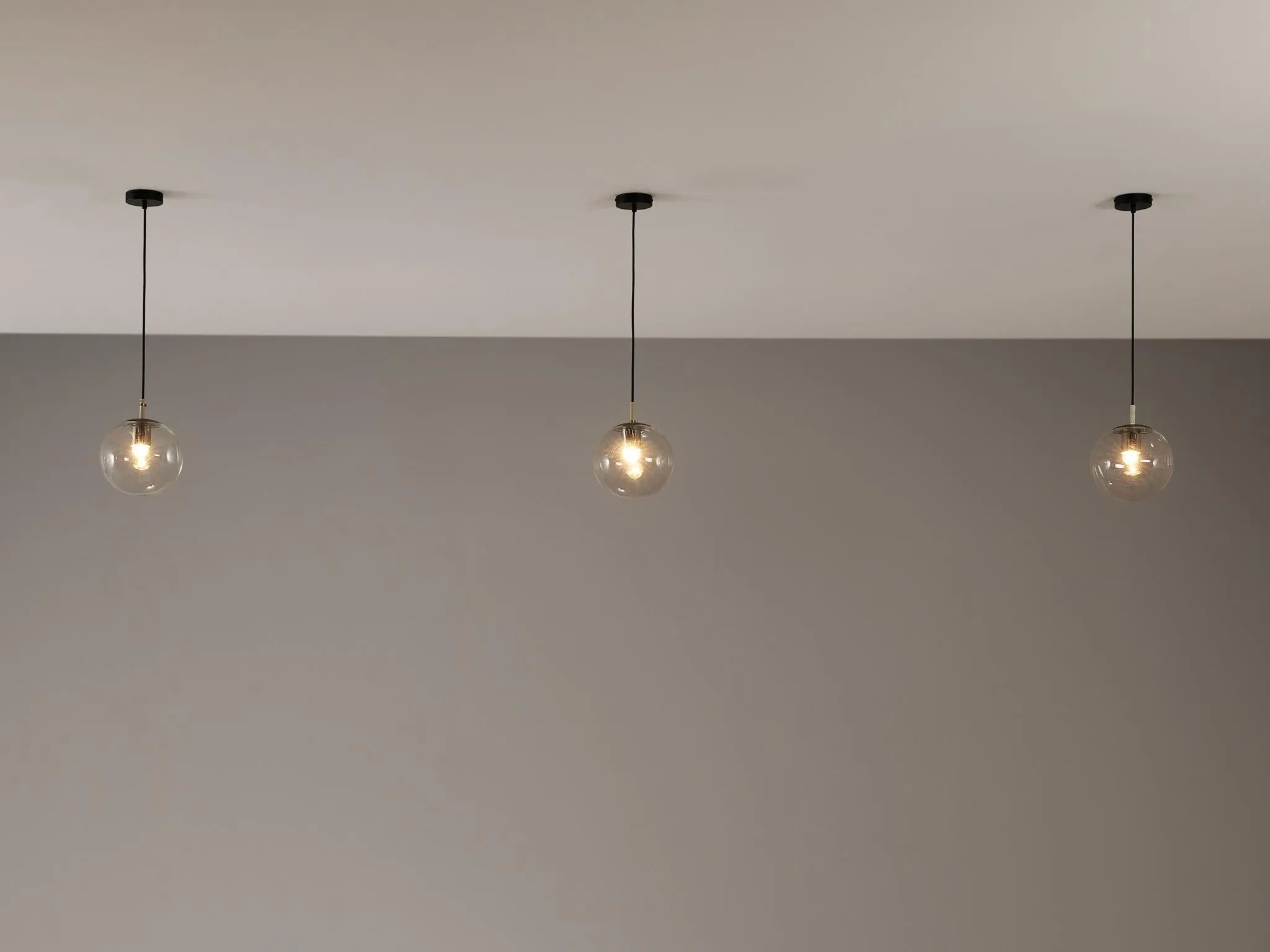 RAAK Amsterdam Pendants with Clear Glass Orbs