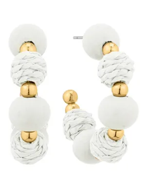 Rattan & Wood Bead Hoops