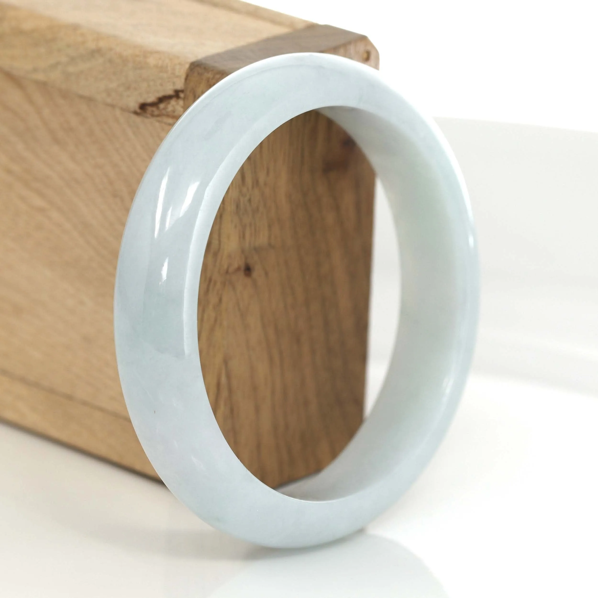 RealJade® Co. Classic Lavender Green- Blue Natural Burmese Jadeite Jade Bangle (57.26 mm) #560