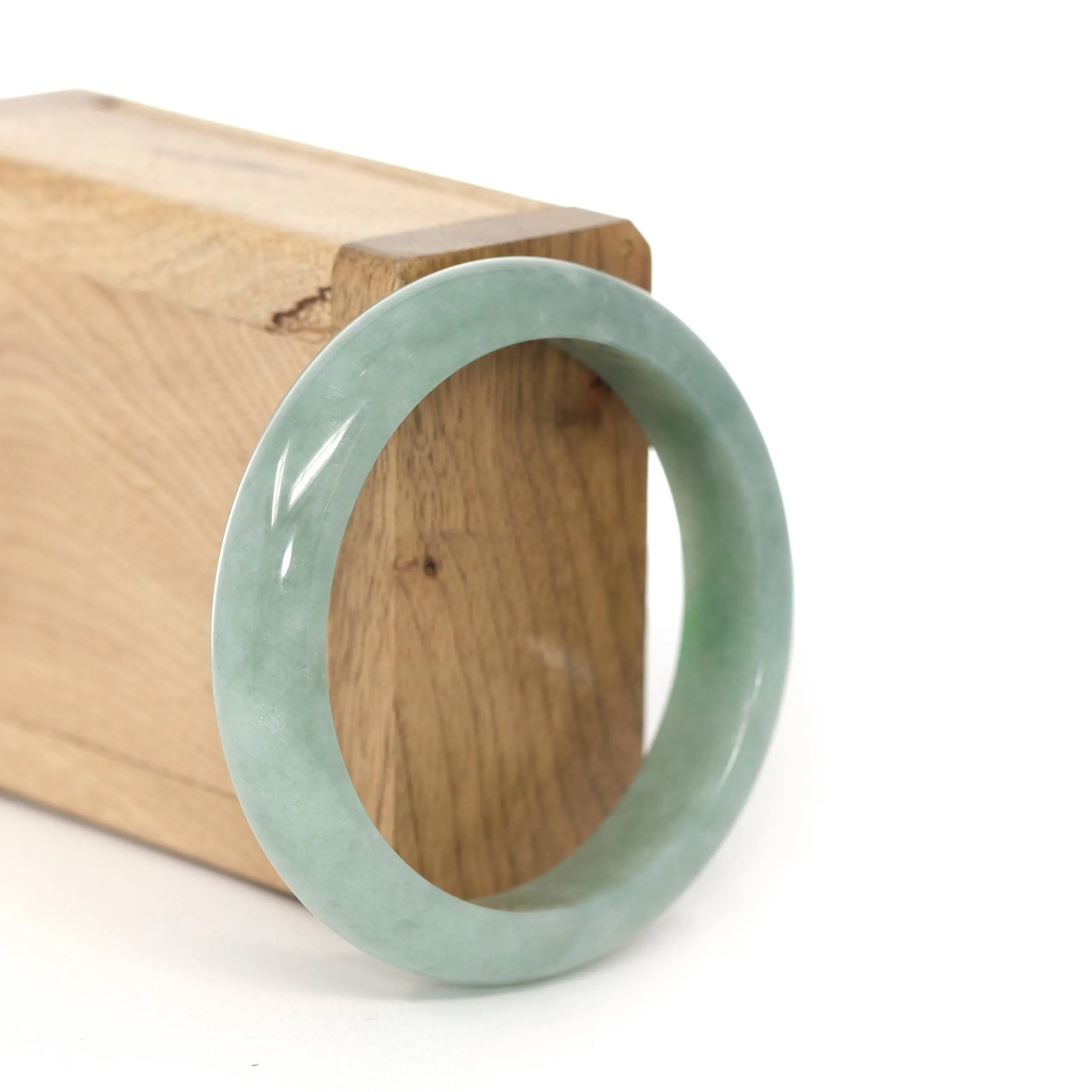 RealJade® Co. "Classic Bangle" Deep Green Natural Burmese Jadeite Jade Bangle ( 55.08 mm ) #259