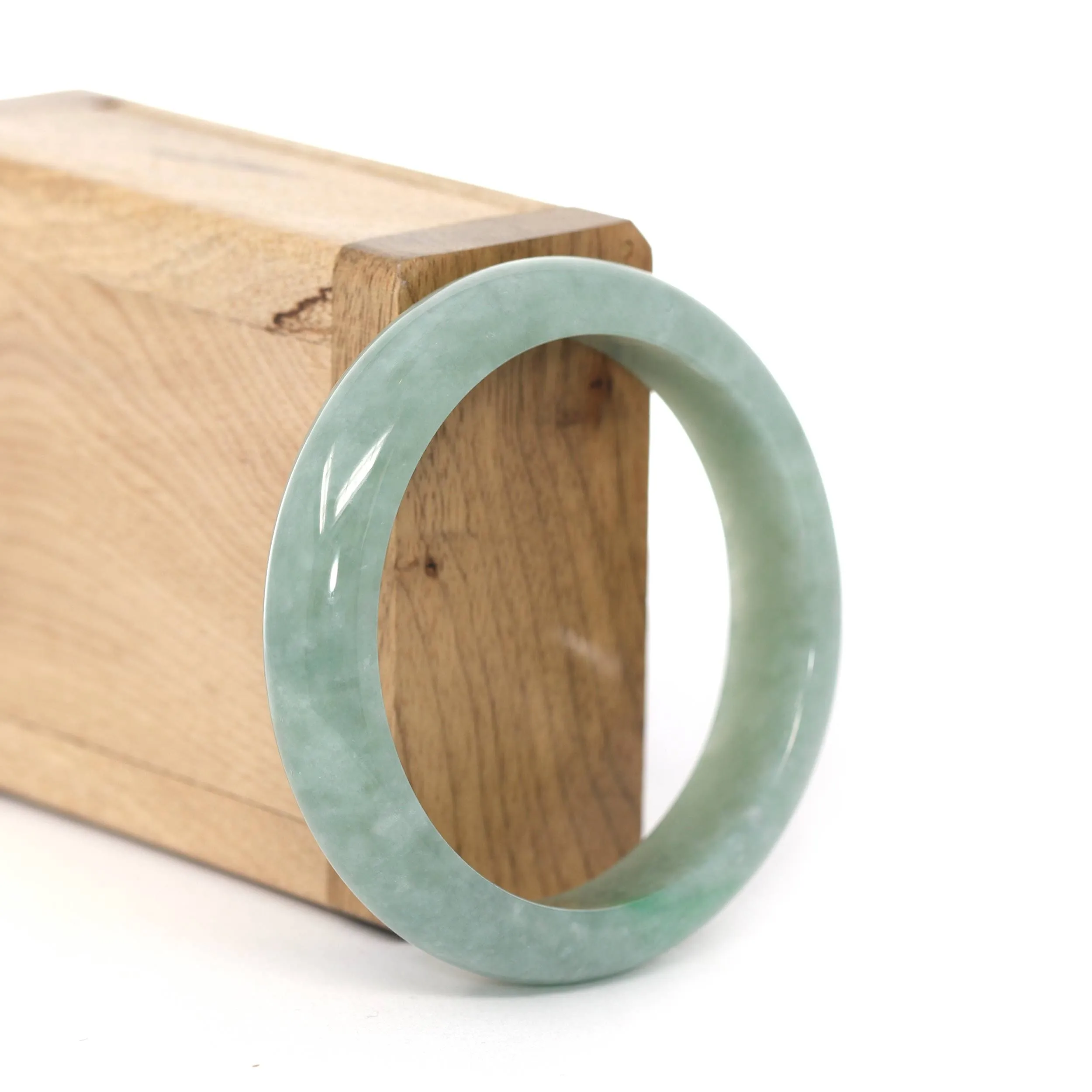 RealJade® Co. "Classic Bangle" Deep Green Natural Burmese Jadeite Jade Bangle ( 55.08 mm ) #259