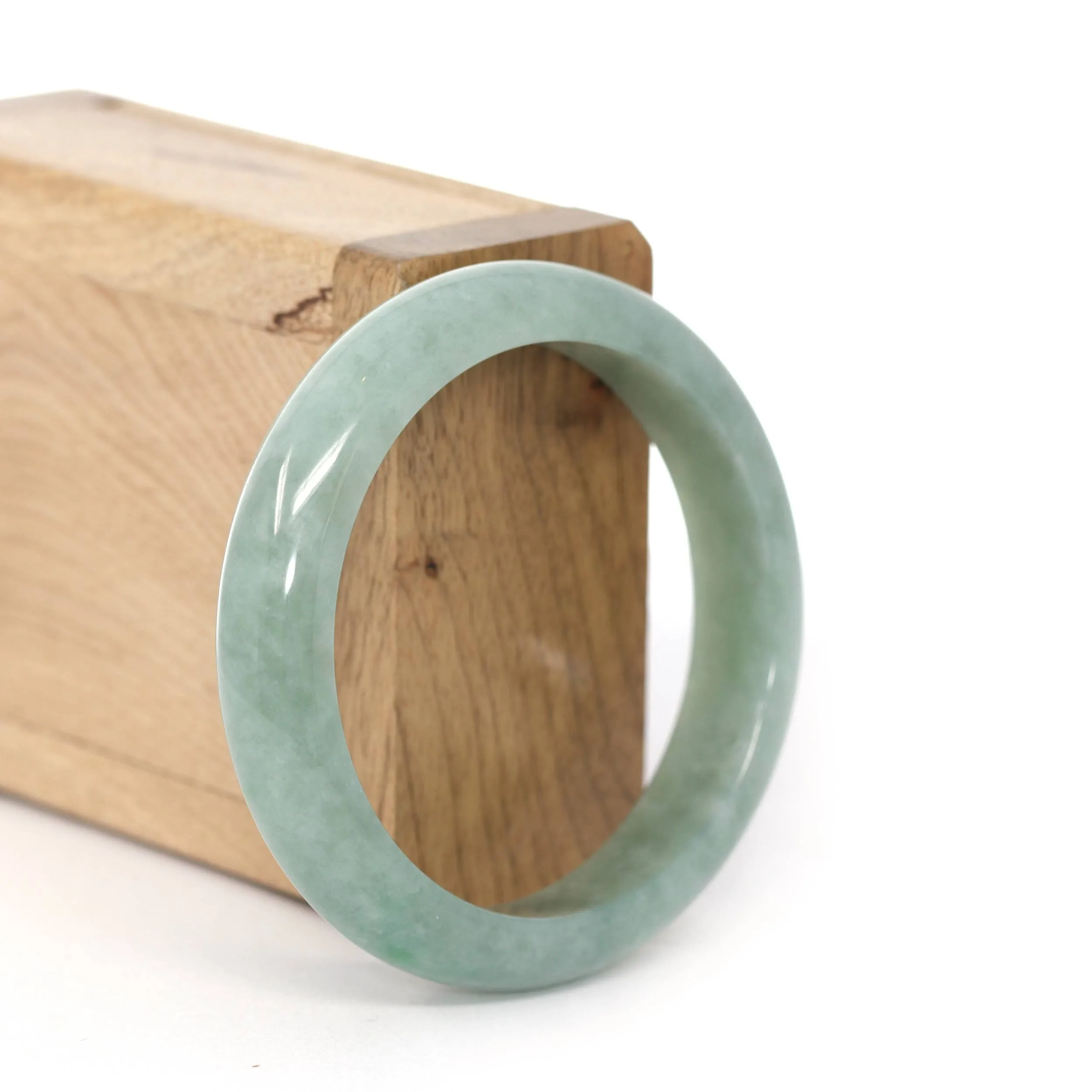RealJade® Co. "Classic Bangle" Deep Green Natural Burmese Jadeite Jade Bangle ( 55.08 mm ) #259