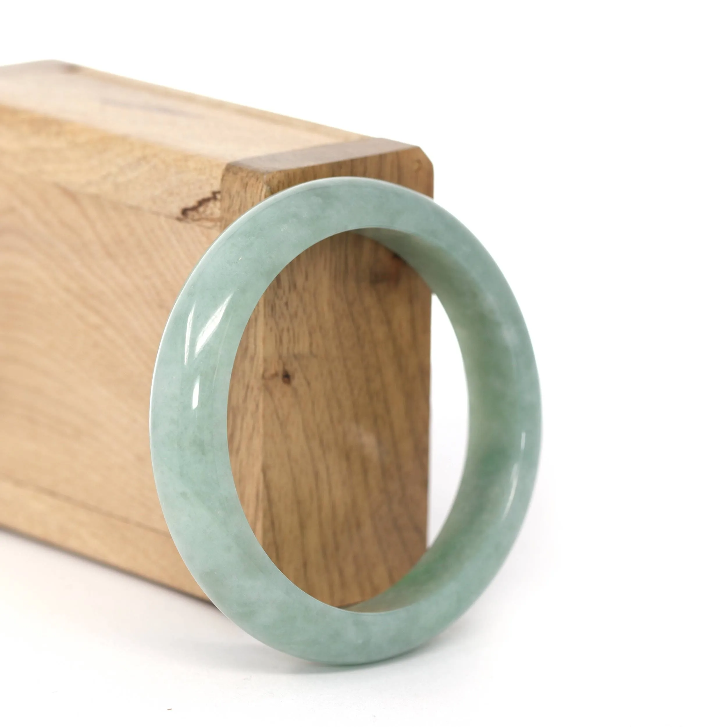 RealJade® Co. "Classic Bangle" Deep Green Natural Burmese Jadeite Jade Bangle ( 55.08 mm ) #259
