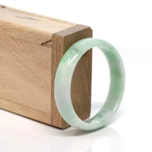 RealJade® "Classic Bangle" Genuine Burmese Green Jadeite Jade Bangle Bracelet (53.62 mm) #162
