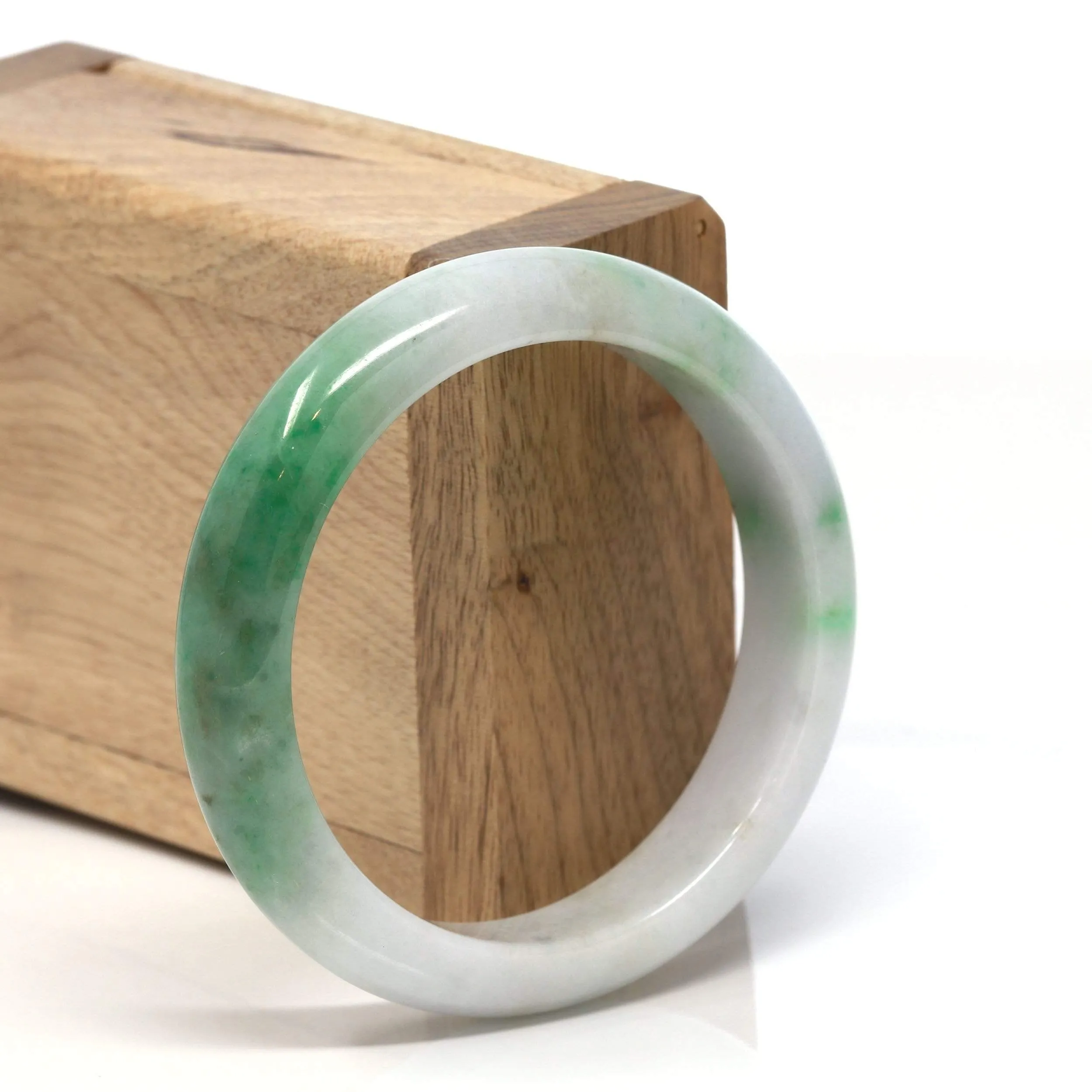 RealJade® "Classic Bangle" Genuine Burmese High Quality Jadeite Jade Bangle Bracelet ( 54.86    )#127