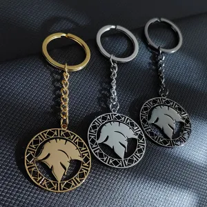 Roman Gladiator Helmet Keychain - Stainless Steel
