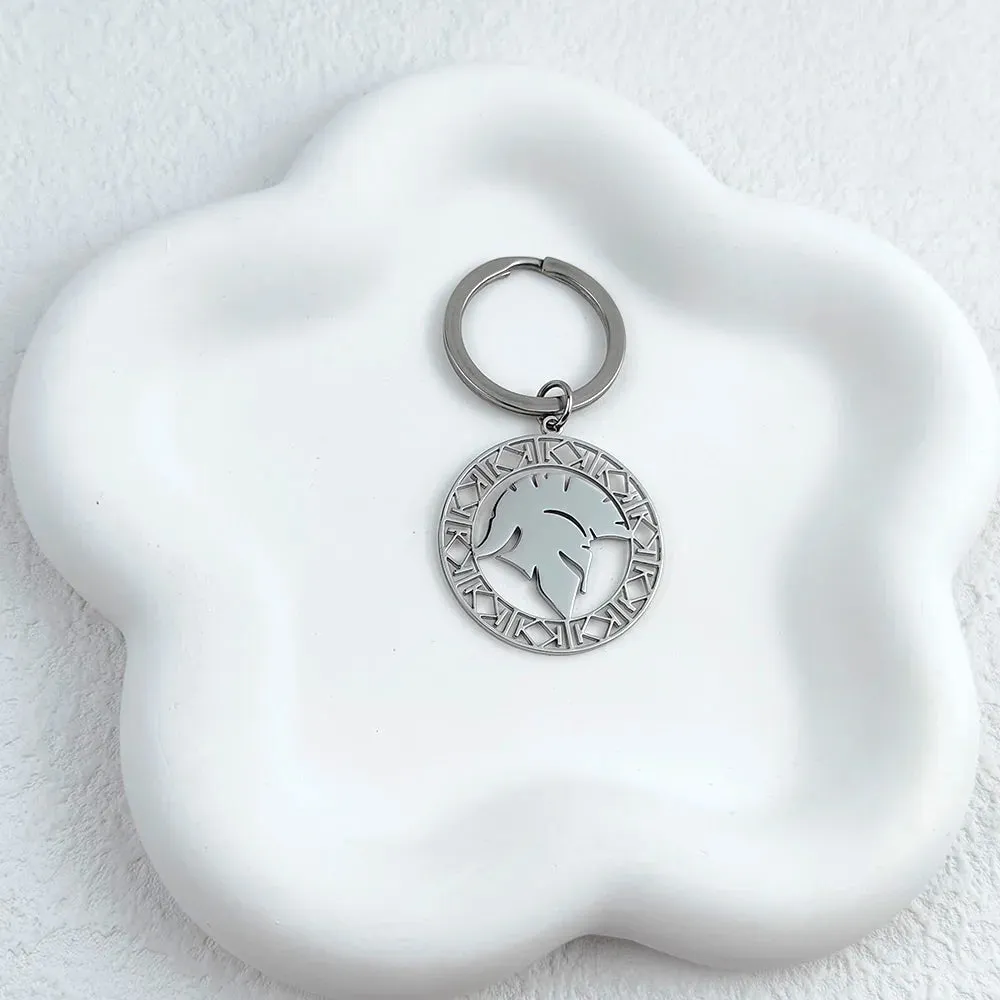 Roman Gladiator Helmet Keychain - Stainless Steel