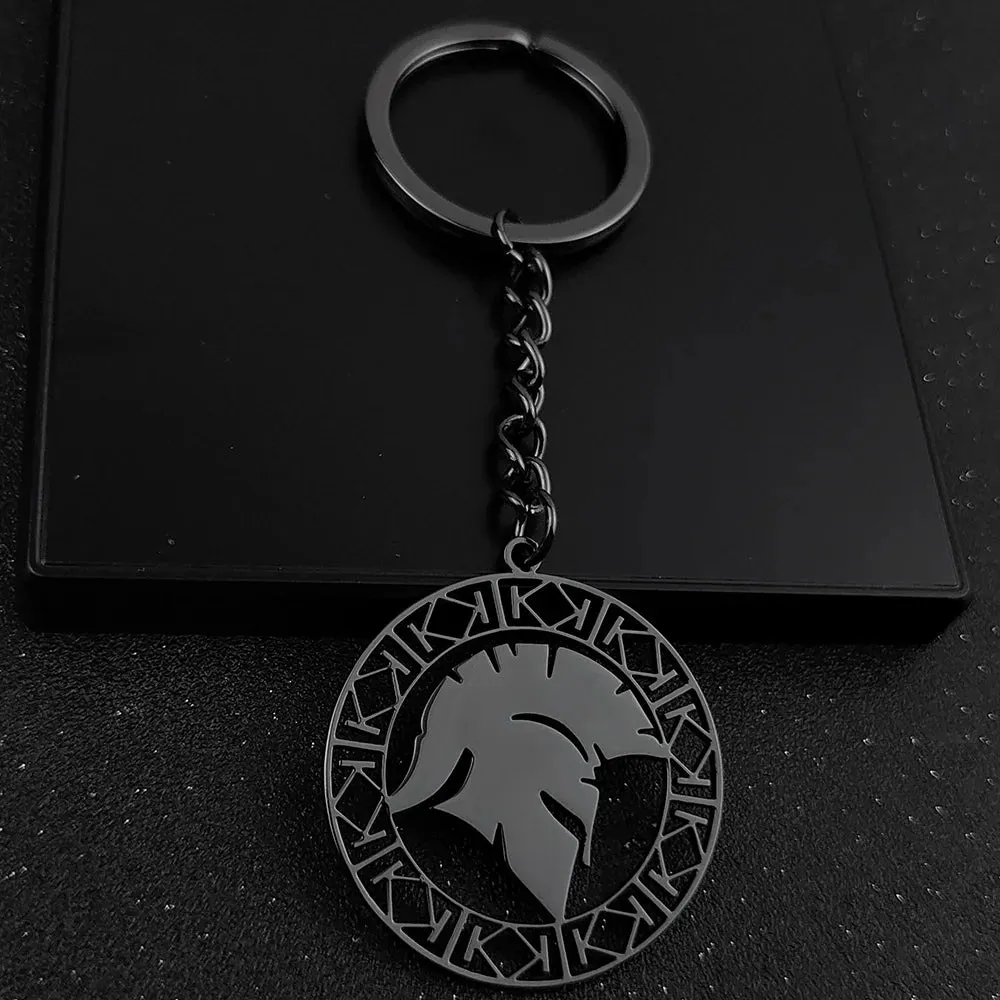Roman Gladiator Helmet Keychain - Stainless Steel