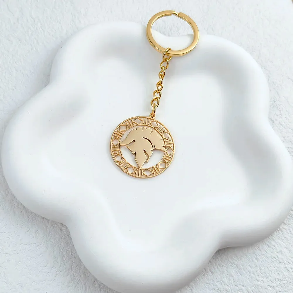 Roman Gladiator Helmet Keychain - Stainless Steel