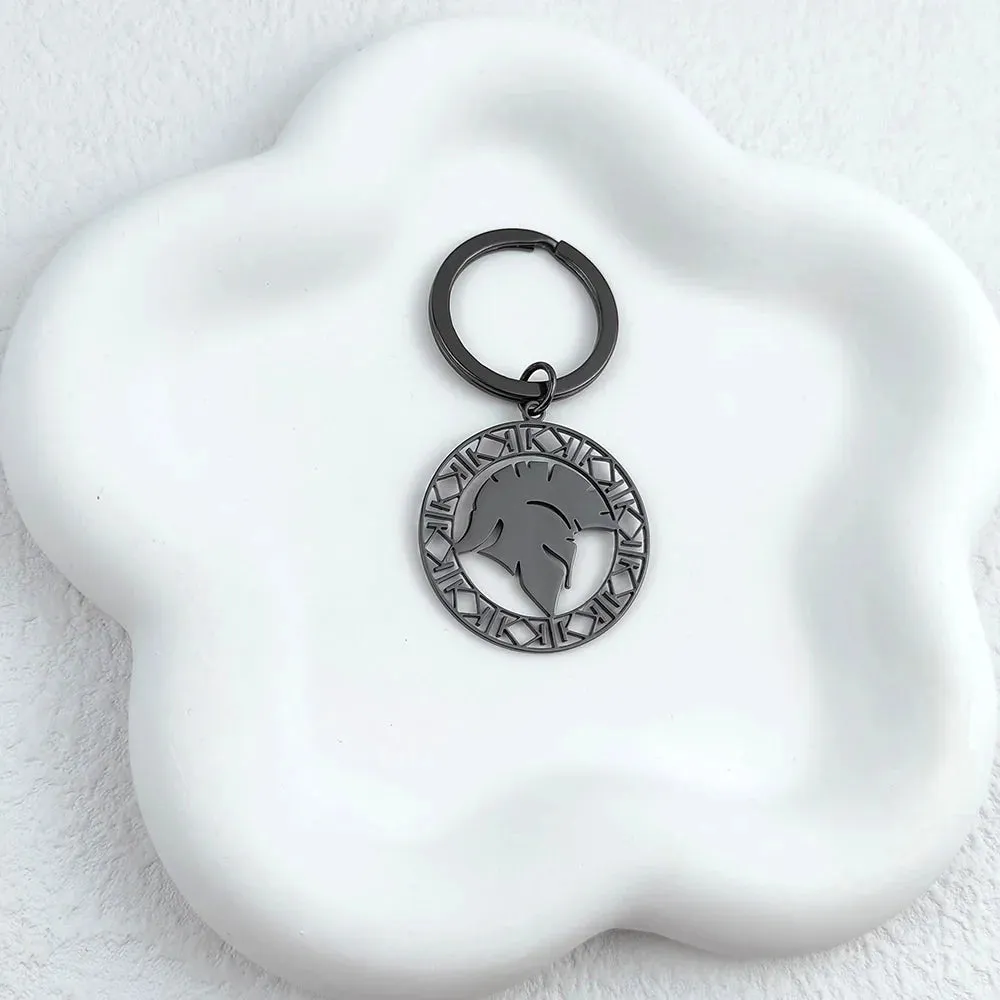 Roman Gladiator Helmet Keychain - Stainless Steel