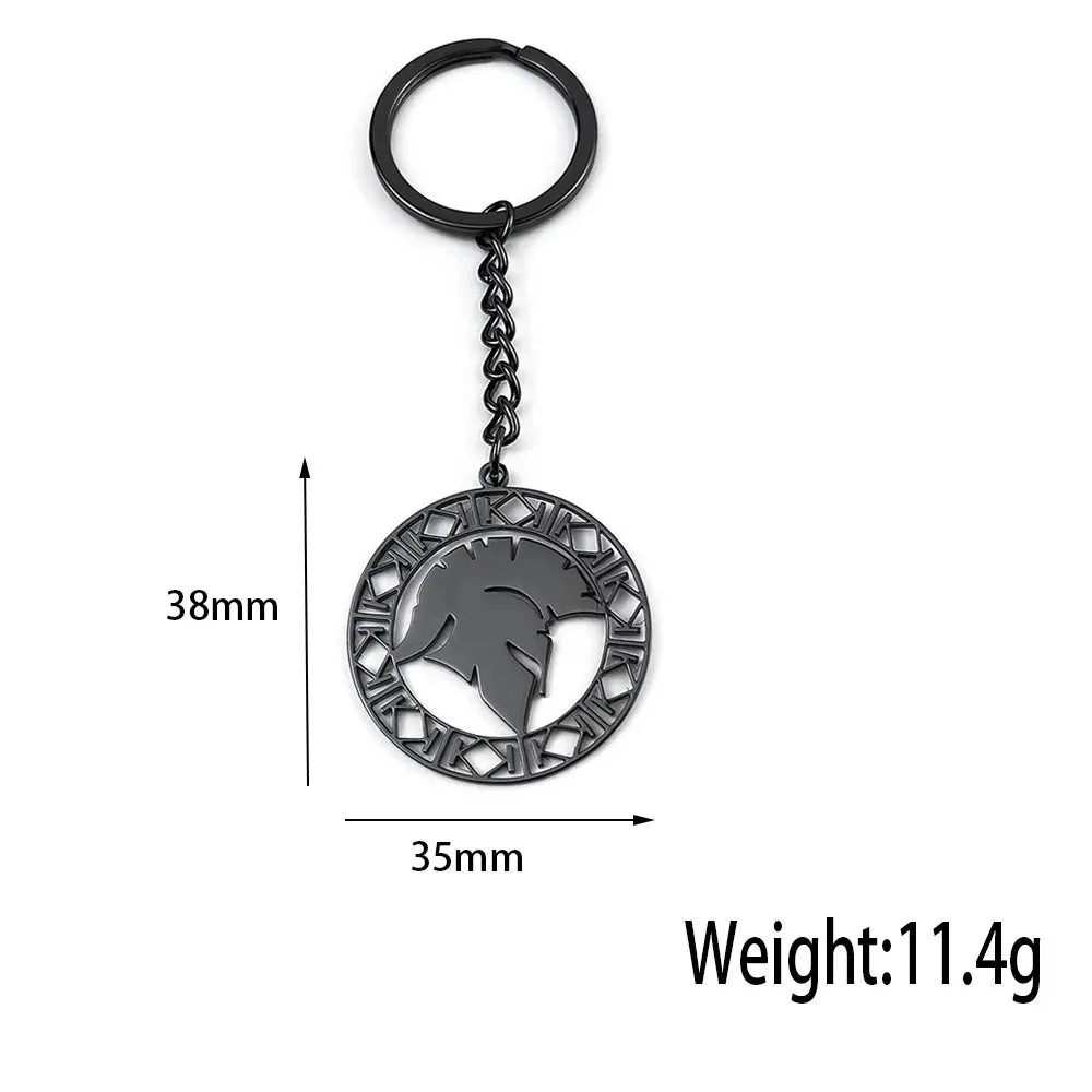 Roman Gladiator Helmet Keychain - Stainless Steel