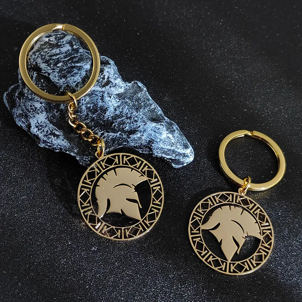 Roman Gladiator Helmet Keychain - Stainless Steel