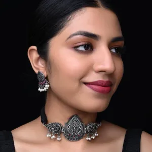 Roop Oxidised German Silver Choker
