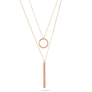 ROSE GOLD CHOKER AND BIB PENDANT SET OF 2 NECKLACES #HNN87949RG (HA5)