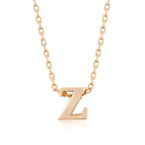 Rose Gold Finish Initial Z Pendant