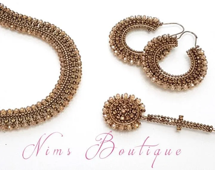 Royal Antique Gold Necklace with Gold stone