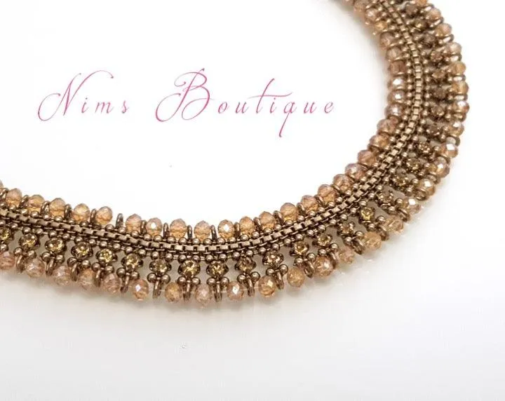 Royal Antique Gold Necklace with Gold stone